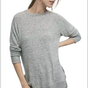 Anthropologie Postmark Ruffle Hem
Pullover Heather Gray  Sweater